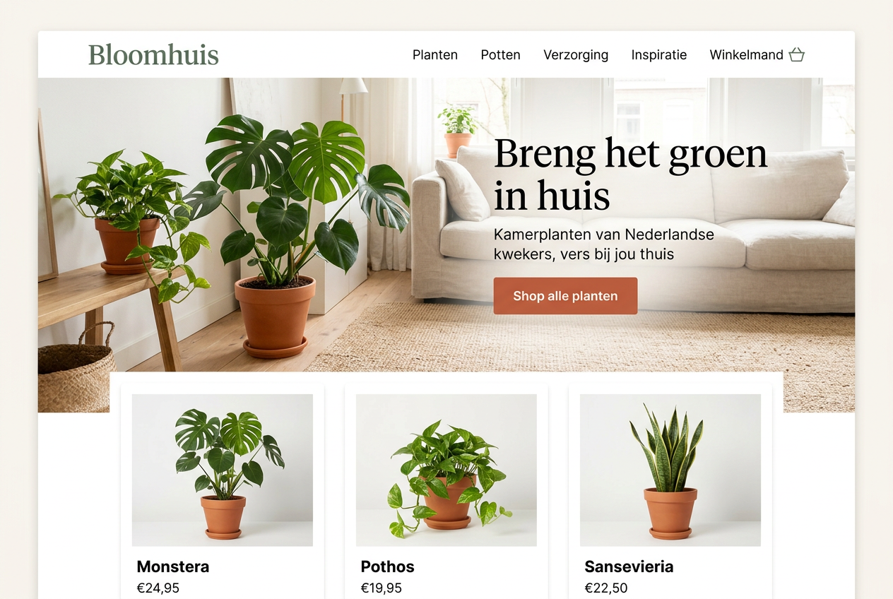 Bloomhuis, Retail · Webshop